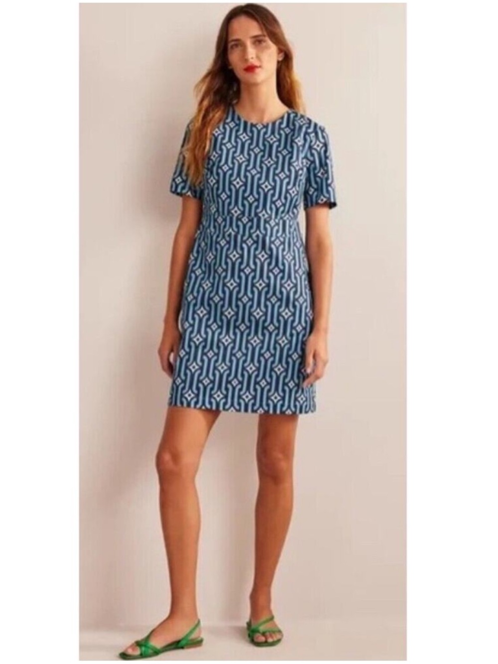 Boden Cotton Mini Shift Dress D0342 6R 6